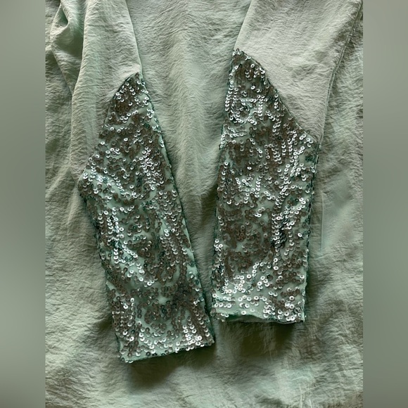 Dress the population mint sequin long sleeve dress - Picture 4 of 11